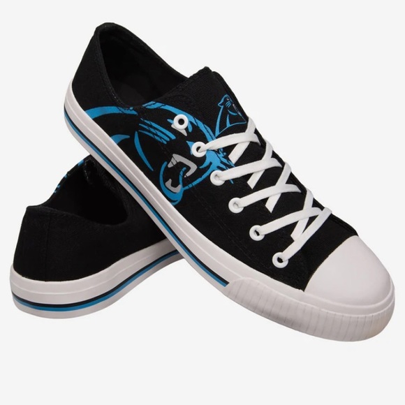 Carolina Panthers Mens Low Top Big Logo Canvas Shoe Size 8 - Picture 1 of 10